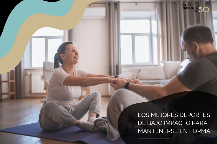 pareja mayor de 50 haciendo deporte de bajo impacto en paramayoresde50